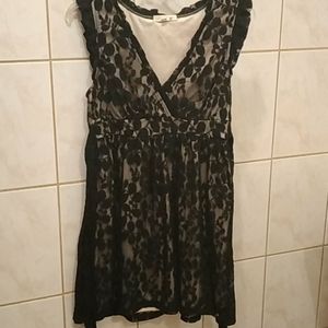 Black lace short dress